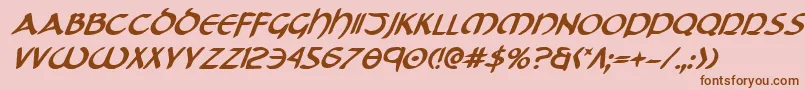 TristramBoldItalic Font – Brown Fonts on Pink Background