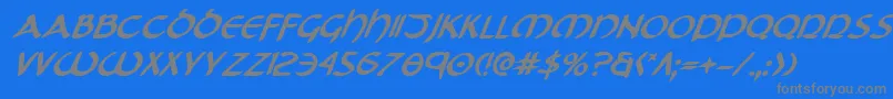 フォントTristramBoldItalic – 青い背景に灰色の文字