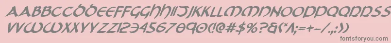 フォントTristramBoldItalic – ピンクの背景に灰色の文字