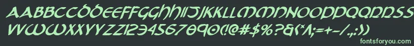 TristramBoldItalic Font – Green Fonts on Black Background