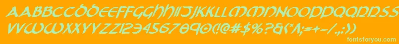 TristramBoldItalic Font – Green Fonts on Orange Background