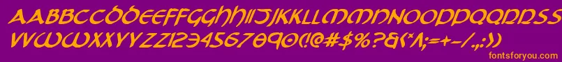 TristramBoldItalic Font – Orange Fonts on Purple Background