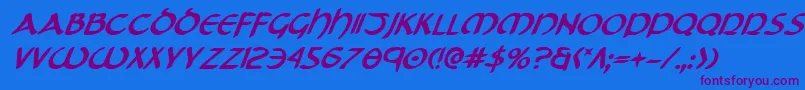 TristramBoldItalic Font – Purple Fonts on Blue Background