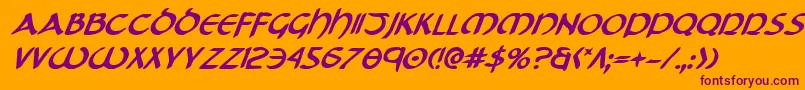 TristramBoldItalic Font – Purple Fonts on Orange Background