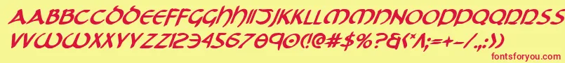 TristramBoldItalic Font – Red Fonts on Yellow Background