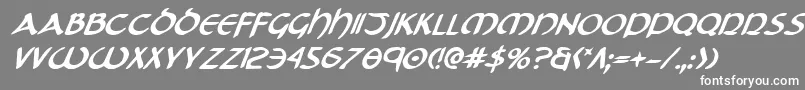 フォントTristramBoldItalic – 灰色の背景に白い文字