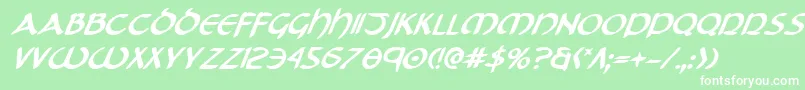 フォントTristramBoldItalic – 緑の背景に白い文字