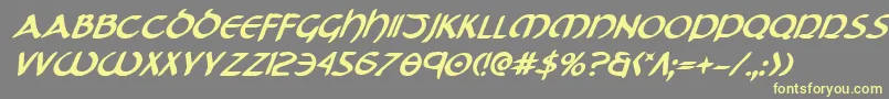 TristramBoldItalic Font – Yellow Fonts on Gray Background