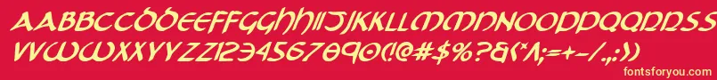 TristramBoldItalic Font – Yellow Fonts on Red Background