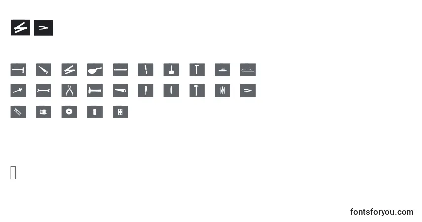 Schriftart CarpenterTools – Alphabet, Zahlen, spezielle Symbole