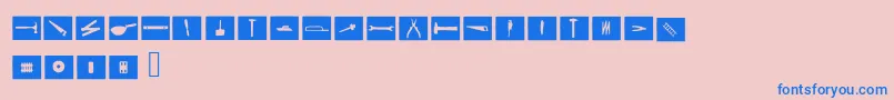 CarpenterTools Font – Blue Fonts on Pink Background