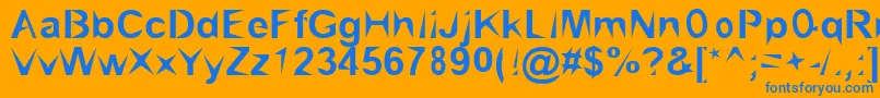 BrialPointed Font – Blue Fonts on Orange Background
