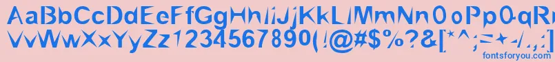 BrialPointed-Schriftart – Blaue Schriften auf rosa Hintergrund