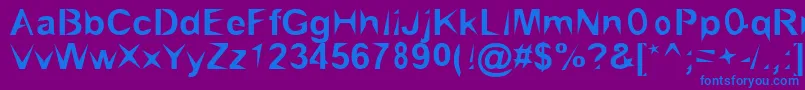 BrialPointed-Schriftart – Blaue Schriften auf violettem Hintergrund
