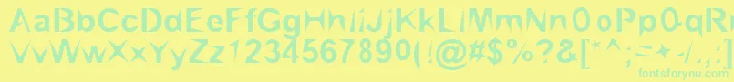 Fonte BrialPointed – fontes verdes em um fundo amarelo