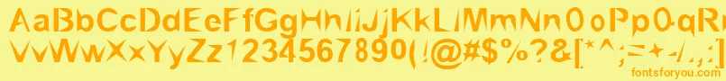 BrialPointed-Schriftart – Orangefarbene Schriften auf gelbem Hintergrund
