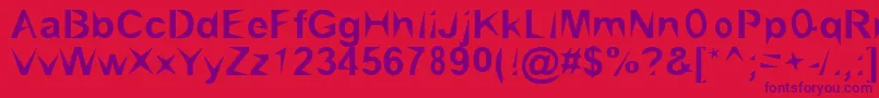 BrialPointed-Schriftart – Violette Schriften auf rotem Hintergrund