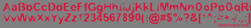 フォントBrialPointed – 赤い文字の灰色の背景