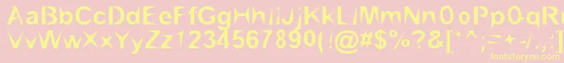 BrialPointed-Schriftart – Gelbe Schriften auf rosa Hintergrund