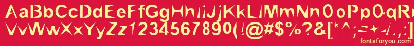 BrialPointed-Schriftart – Gelbe Schriften auf rotem Hintergrund