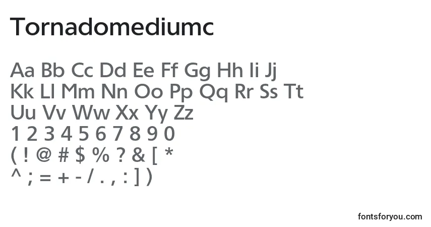 Schriftart Tornadomediumc – Alphabet, Zahlen, spezielle Symbole