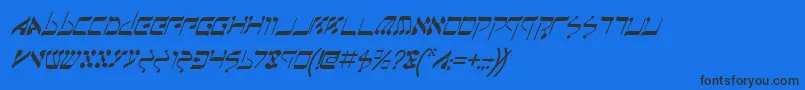 JerusalemItalic-Schriftart – Schwarze Schriften auf blauem Hintergrund