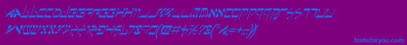 JerusalemItalic Font – Blue Fonts on Purple Background