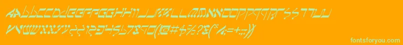 JerusalemItalic-fontti – vihreät fontit oranssilla taustalla