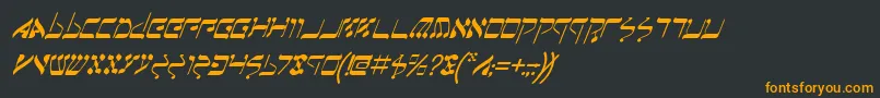 フォントJerusalemItalic – 黒い背景にオレンジの文字