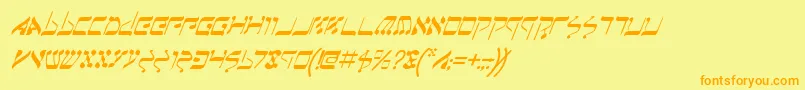 JerusalemItalic Font – Orange Fonts on Yellow Background