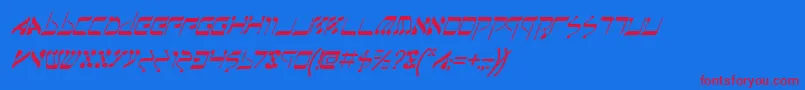 JerusalemItalic-Schriftart – Rote Schriften auf blauem Hintergrund