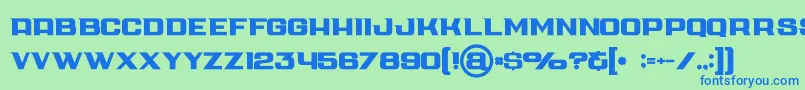 Cubebold Font – Blue Fonts on Green Background