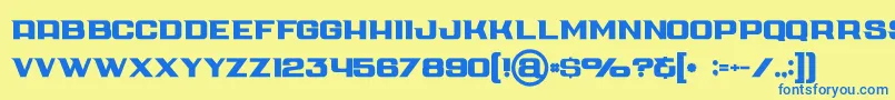 Cubebold Font – Blue Fonts on Yellow Background