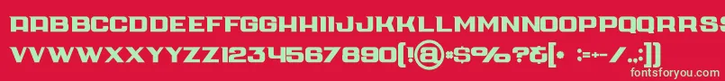 Cubebold Font – Green Fonts on Red Background