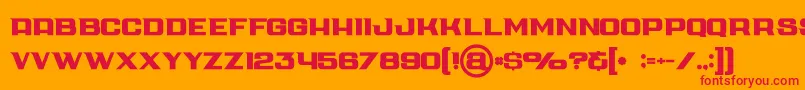 Cubebold-Schriftart – Rote Schriften auf orangefarbenem Hintergrund