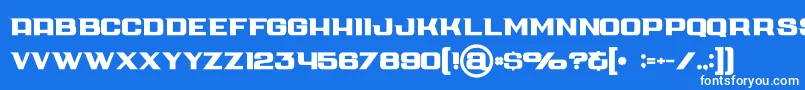 フォントCubebold – 青い背景に白い文字