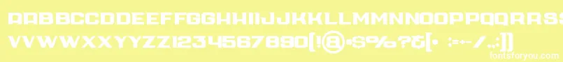 Cubebold Font – White Fonts on Yellow Background