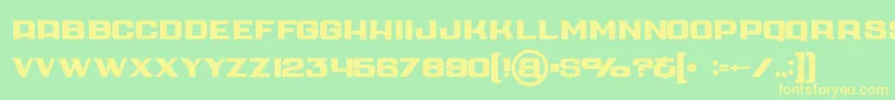Cubebold-Schriftart – Gelbe Schriften auf grünem Hintergrund