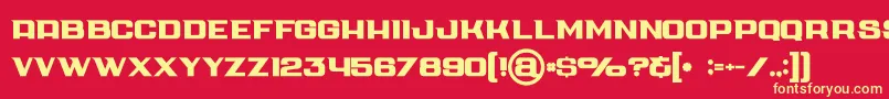 フォントCubebold – 黄色の文字、赤い背景