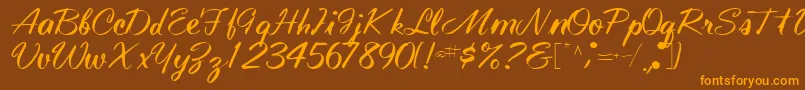 TechnoRegular Font – Orange Fonts on Brown Background