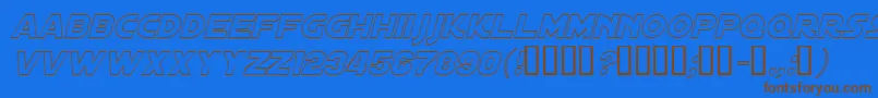 DistantGalaxyOutlineItalic Font – Brown Fonts on Blue Background