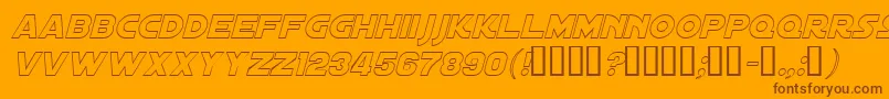 DistantGalaxyOutlineItalic Font – Brown Fonts on Orange Background