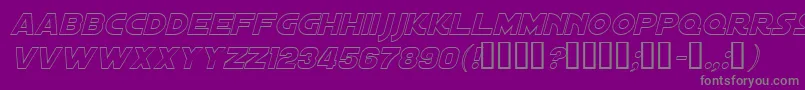 Czcionka DistantGalaxyOutlineItalic – szare czcionki na fioletowym tle