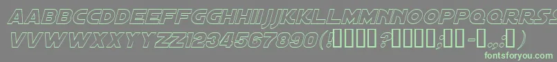 DistantGalaxyOutlineItalic Font – Green Fonts on Gray Background