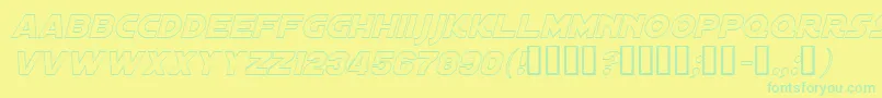DistantGalaxyOutlineItalic Font – Green Fonts on Yellow Background
