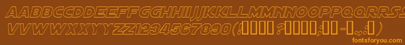 DistantGalaxyOutlineItalic Font – Orange Fonts on Brown Background