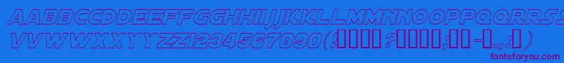 DistantGalaxyOutlineItalic Font – Purple Fonts on Blue Background