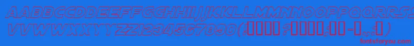 DistantGalaxyOutlineItalic Font – Red Fonts on Blue Background
