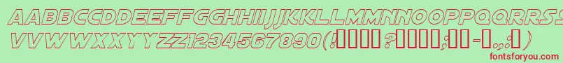 DistantGalaxyOutlineItalic Font – Red Fonts on Green Background