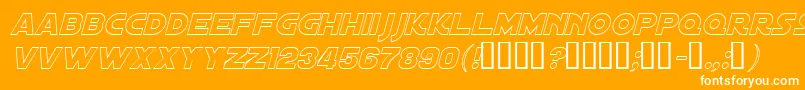 DistantGalaxyOutlineItalic Font – White Fonts on Orange Background